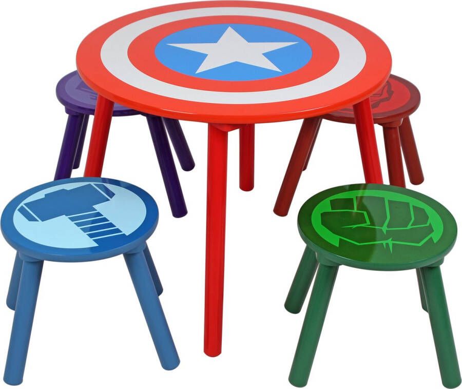 Disney Avengers Ronde Tafel & 4 Stoelen Set Jeugdmeubilair
