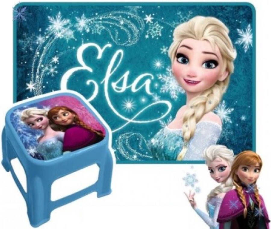 Disney Kids Frozen Elsa & Anna Kinderkamer Set Vloermat en Kruk