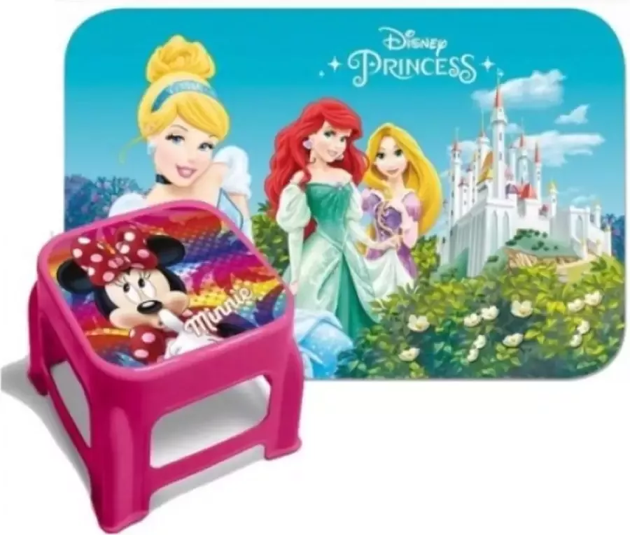 Disney Kids Princess & Minnie Mouse Kinderkamer Set Vloermat en Kruk