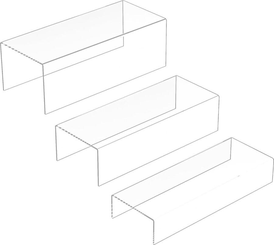 Display planken Clear Riser Set van 3 stuks Desktop Organizer Acryl Standaard voor Funko Pop Figuren en Meer
