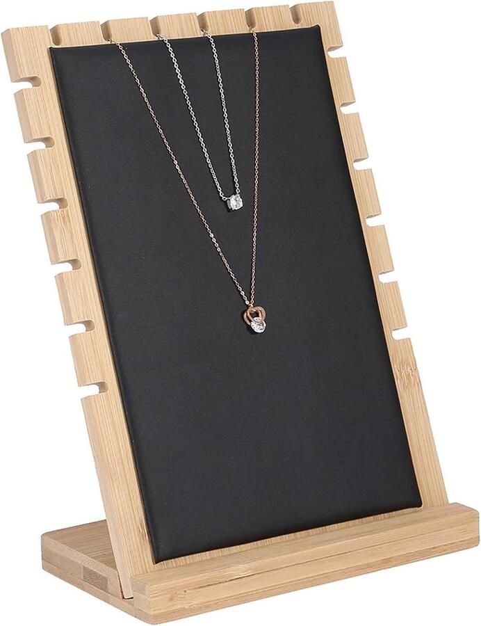 Displaystand voor Kettingen en Sieraden Houten Plank Opslag en Organisator Zwart Luxe Toevoeging voor Sieradencollectie