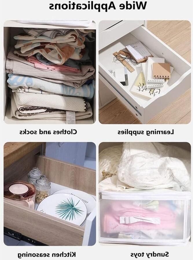 8 stks DIY Plastic Lade Organizer Verstelbare Verdelers voor Thuis Netjes Kast Sokken Ondergoed Kantoor School benodigdheden Keukengerei Gereedschap (Transparant Wit)