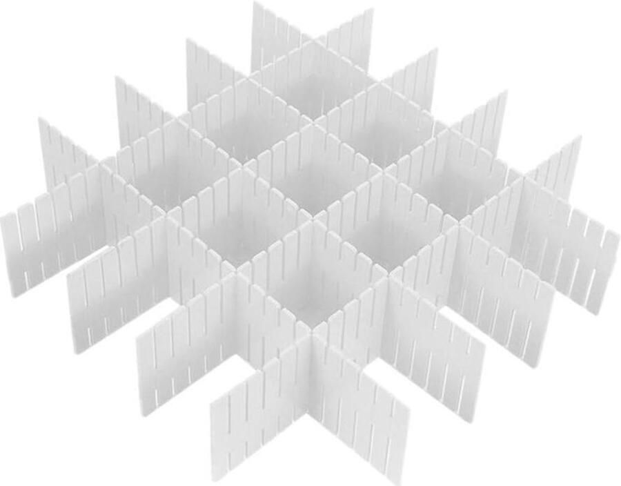 DIY Plastic Lade Organizer Verstelbare Verdelers voor Thuis Netjes Kast Sokken Ondergoed kantoor schoolbenodigdheden keukengereedschap Wit 8 stuks