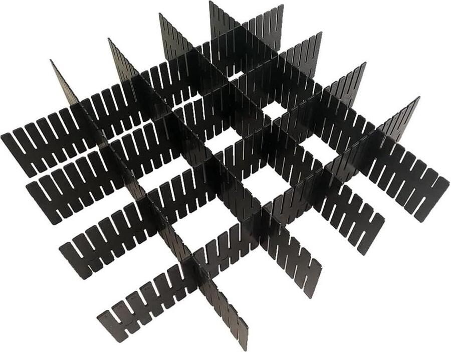 DIY Plastic Vak Organizer Verstelbare vakken 8 stuks Zwart Plastic