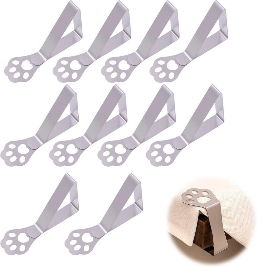 DmDoyy tafelkleedklemmen roestvrij staal (10 stuks) tafelklemmen voor buiten kattenklauwen weerbestendige tafelkleedklemmen van roestvrij staal voor tuintafels restaurants familietafels buitentafels en kampeertafels