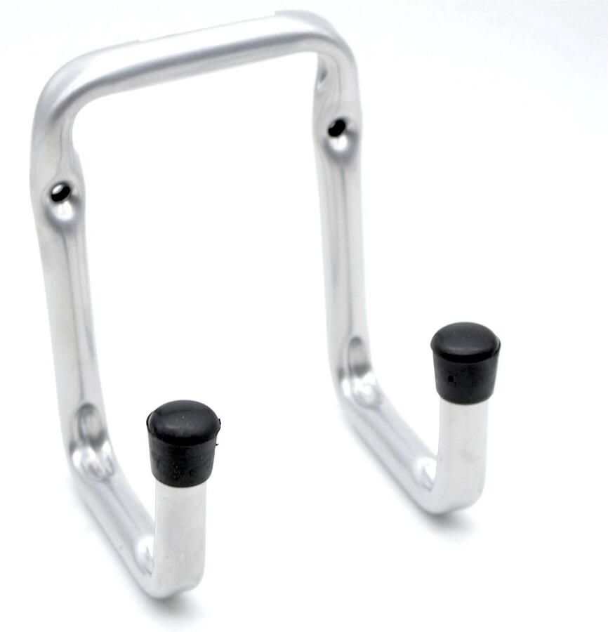 DOJA Barcelona Garagemuurhaak U-vormig 2 dubbele stevige haken Gereedschapshaak 120 x 220 x 50 mm Gegalvaniseerd staal Ladderhaak Slanghouder opvouwbare stoel fietsenrek gereedschapshanger