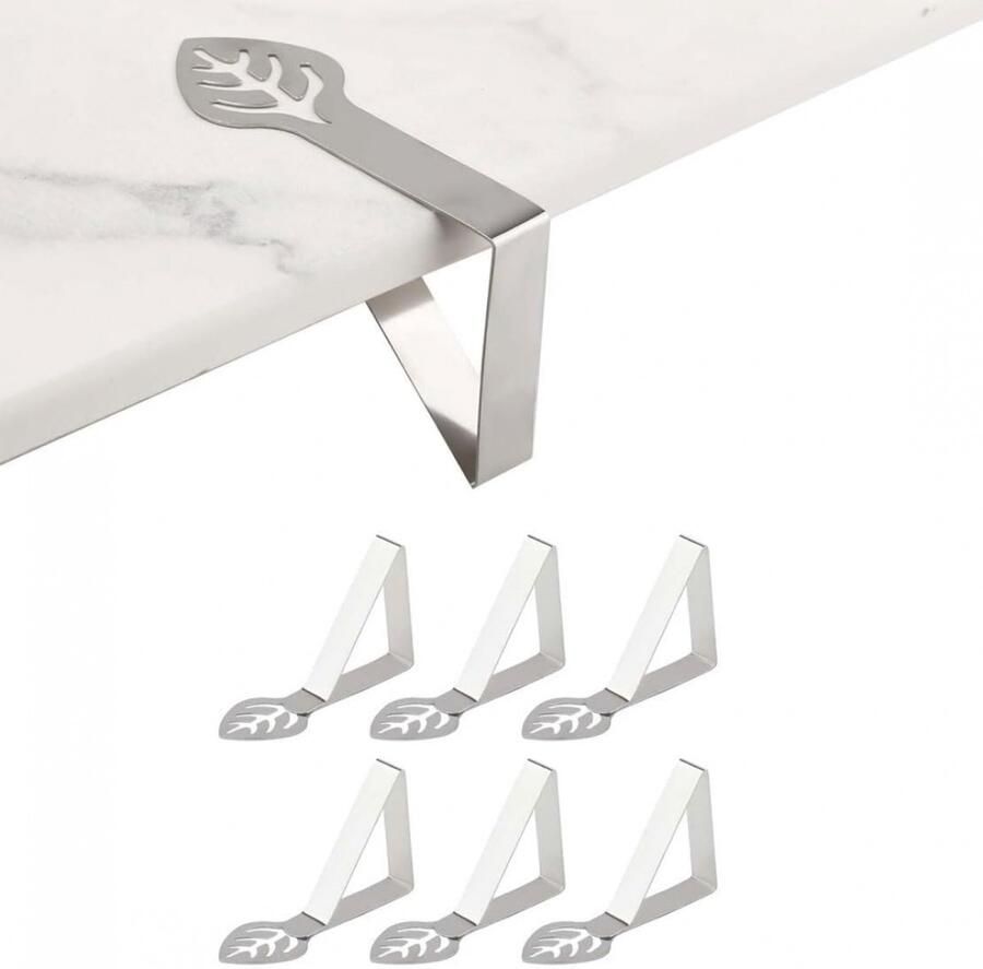 Dolaso 6 stuks set buiten grote tafelkleem bladvormige picknick tafelkleem duurzame roestvrijstalen tafelkleem