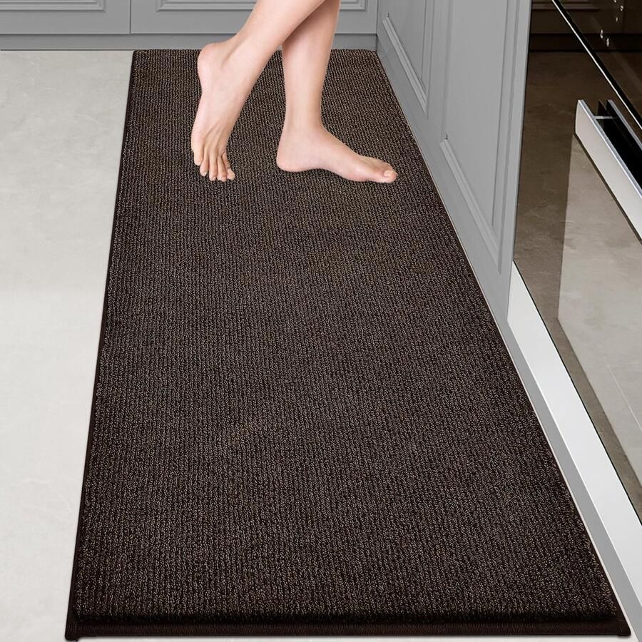 DOMUSTEX Wasbare Tapijtloper 60 x 180 cm Entree Tapijt Vuilvanger Binnen Antislip Deurmat voor Badkamer Keuken Slaapkamer Gang