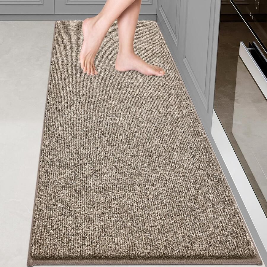 DOMUSTEX Wasbare Tapijtloper 60 x 180 cm Entree Tapijt Vuilvanger Binnen Antislip Deurmat voor Badkamer Keuken Slaapkamer Gang