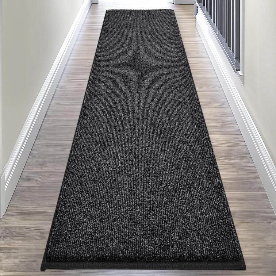 DOMUSTEX Wasbare Tapijtloper 60 x 210 cm Entree Tapijt Vuilvanger Binnen Antislip Deurmat voor Badkamer Keuken Slaapkamer Gang
