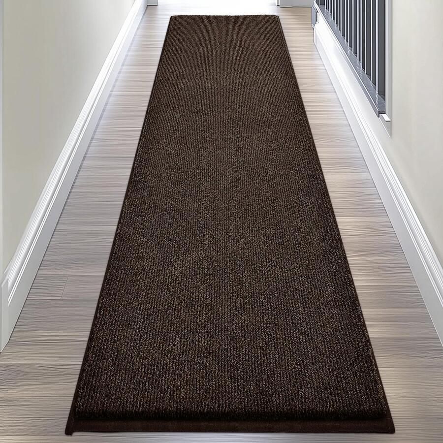DOMUSTEX Wasbare Tapijtloper 60 x 210 cm Entree Tapijt Vuilvanger Binnen Antislip Deurmat voor Badkamer Keuken Slaapkamer Gang