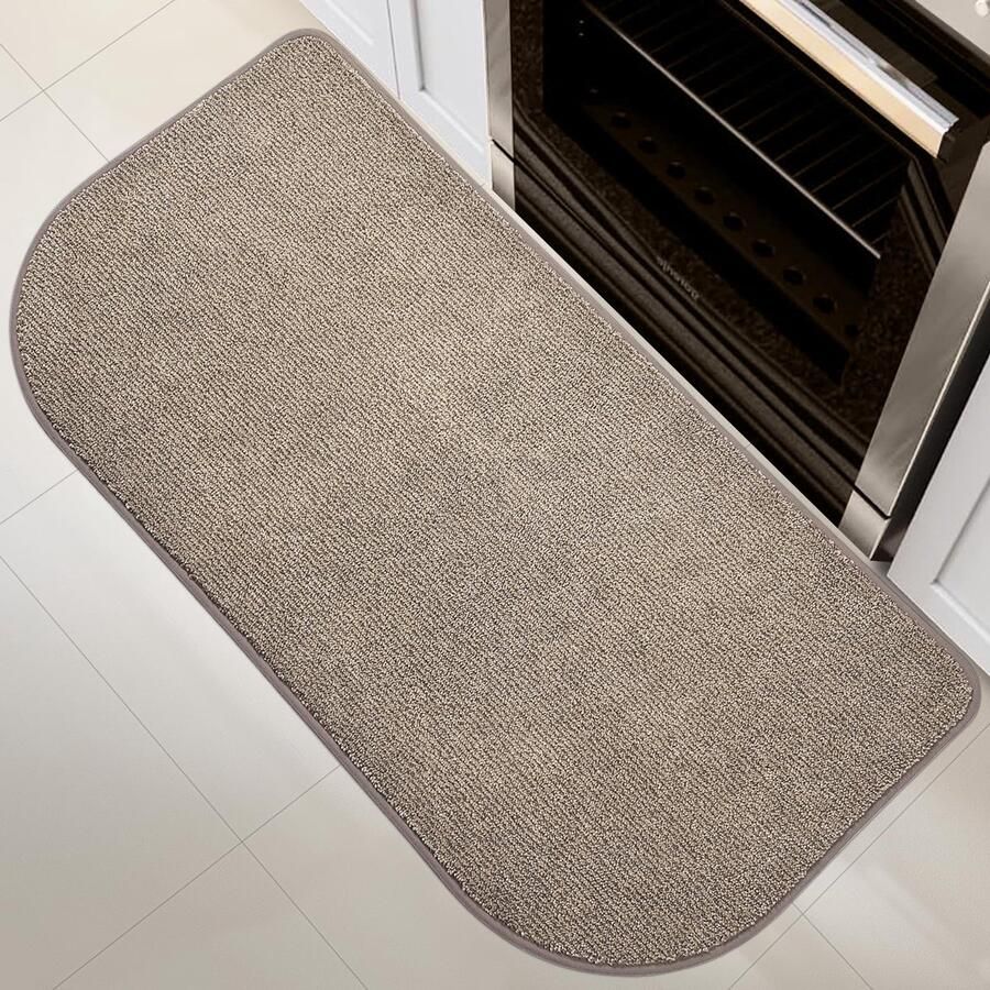 DOMUSTEX Wasbare Vloerkleedloper 60x120cm Halfrond Keukenloper Vuilvangermat Binnen Antislip Badmat voor Keuken Badkamer en Slaapkamer