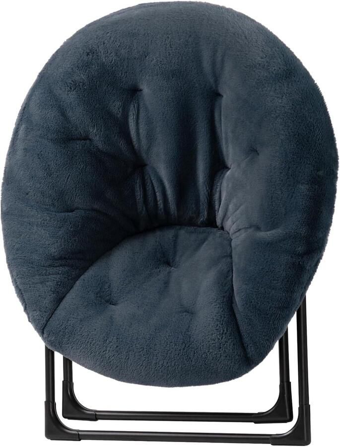 Schotel stoel ronde stoel slaapkamer stoel pluche accent stoel comfortabele stoel maan stoel woonkamer stoel leesstoel draagbare klapstoel relaxstoel donkergrijs