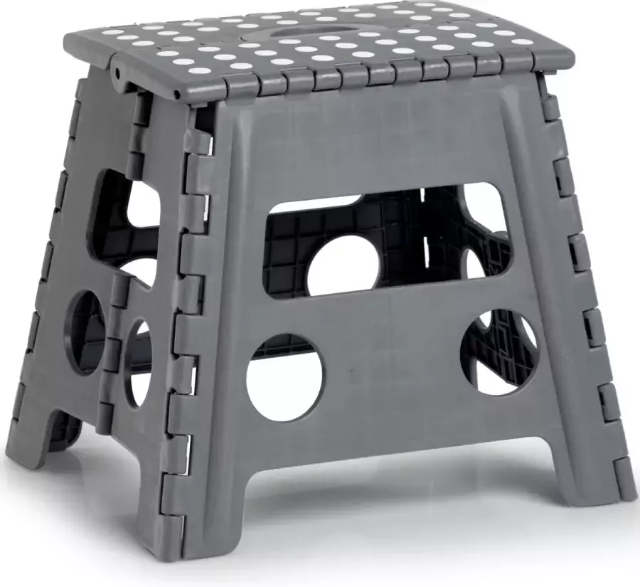 Donkergrijs opvouwbaar opstapje opstapkrukje 37 x 32 cm Huishouding Huishoudkrukjes opstapjes Toiletkrukje