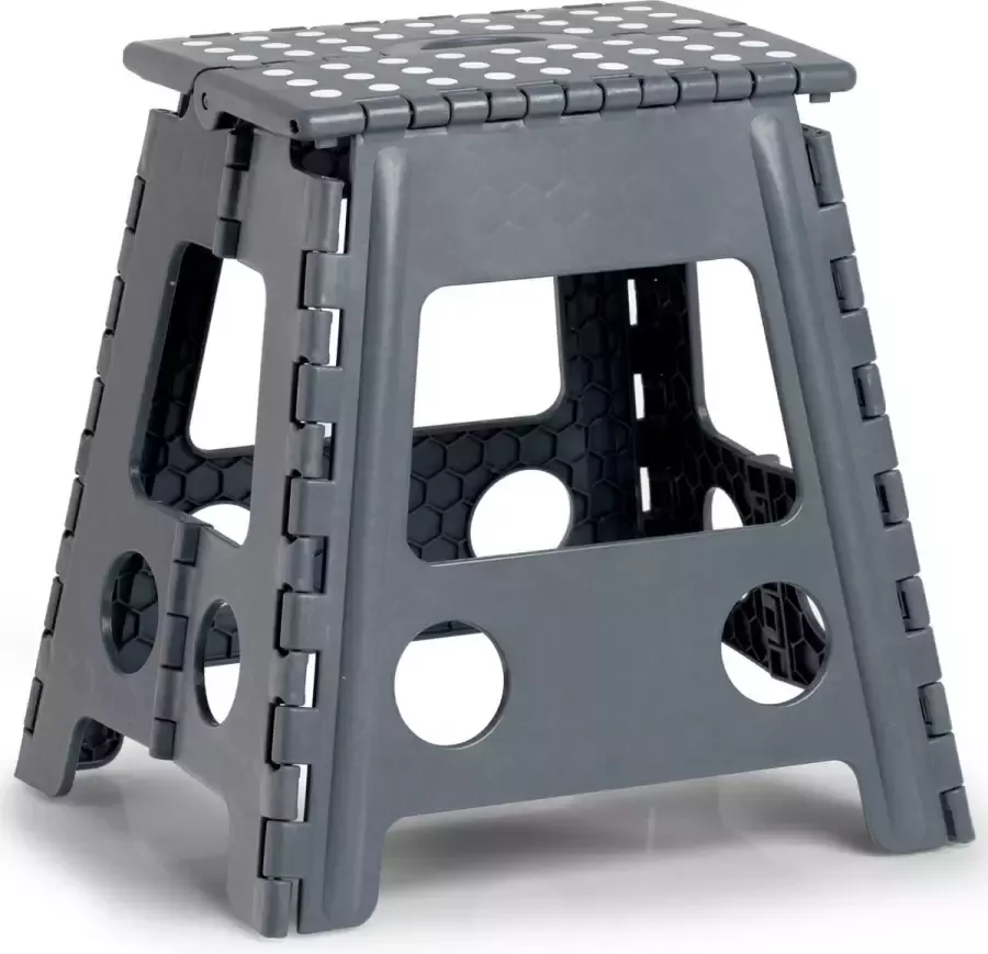 Donkergrijs opvouwbaar opstapje opstapkrukje 38 5 x 39 cm Huishouding Huishoudkrukjes opstapjes Toiletkrukje