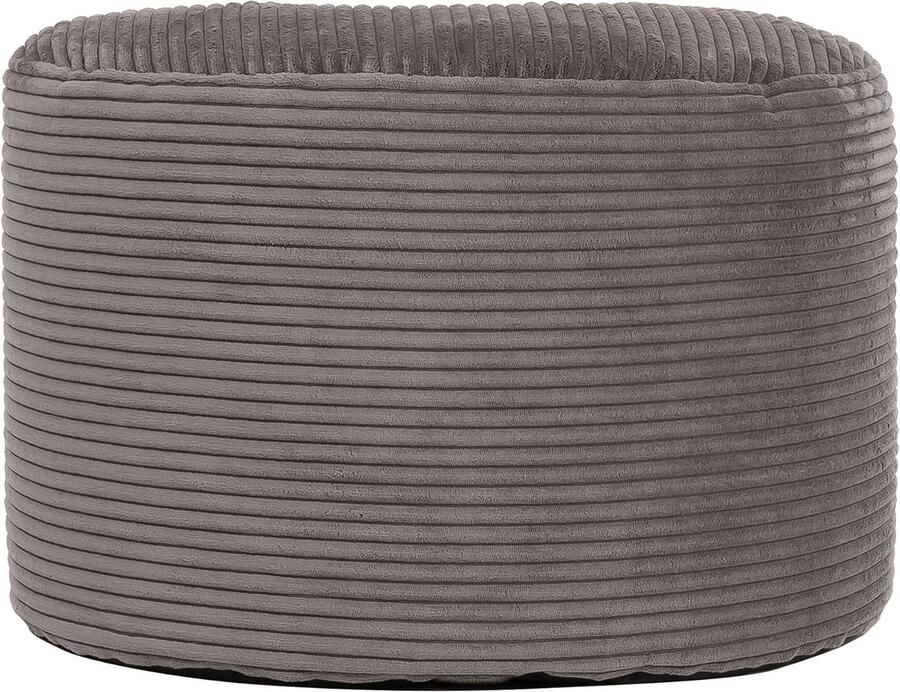 Donkergrijze Corduroy Poef Luxe Zitzak voor Woonkamer en Slaapkamer Draagbaar en Comfortabel