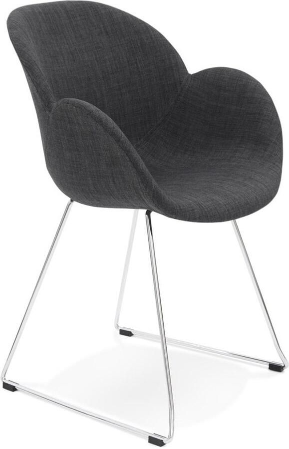 Donkergrijze Eetkamerstoel Comfortabel Duurzame Metalen Structuur