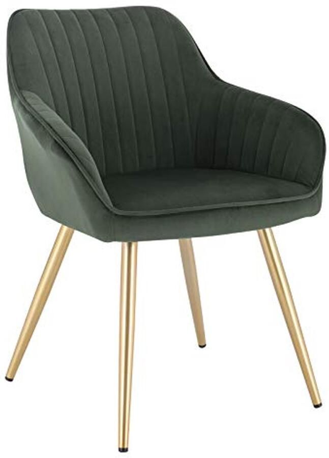 Donkergroene Fluwelen Eetkamerstoel met Armleuningen Stijlvolle Zitervaring voor Keuken en Woonkamer