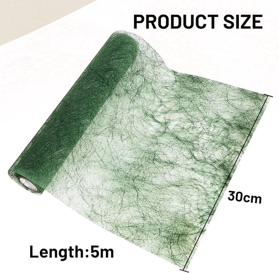 Donkergroene tafelloper van fleece 30 cm x 5 m ideaal voor bruiloften en verjaardagen