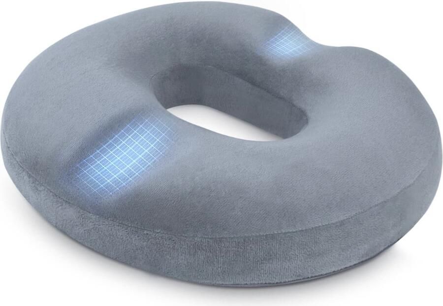Donutkussen orthopedisch zitkussen aambeien zitring ontlasting van stress verhoogd zitcomfort ergonomisch zitkussen voor auto bank kantoor en rolstoel grijs