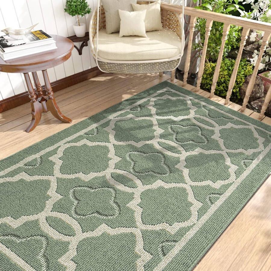 Doormat Indoor 90 x 150 cm Washable Dirt Trapper Mat Non-Slip Door Mat Indoor Water-Absorbent Door Mats Front Door Mat Front Door Mat Green