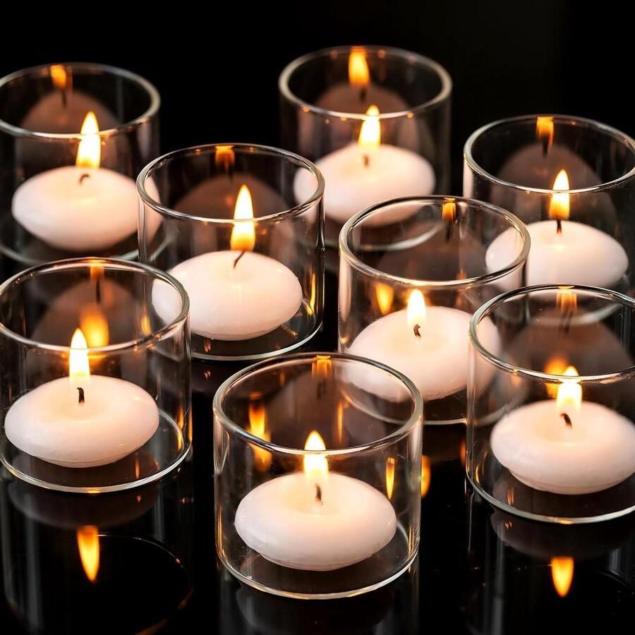 Doorzichtige glazen kaarsenhouder set van 36 veelzijdige decoratie voor drijvende votiefkaarsen eettafel middenstuk bruiloft feest kerstdecor