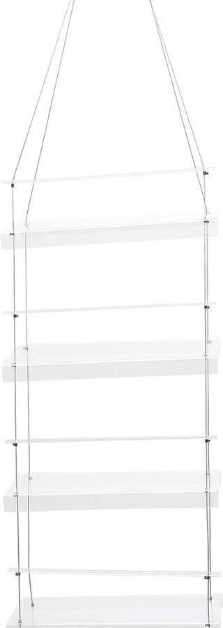 Doorzichtige Hangende Plantenrek Wandplanken met Touw Acryl Plantendisplay Binnen Drijvende Plantenopslaghouders Woonkamer Keuken Badkamer Boven Het Toilet 4 lagen