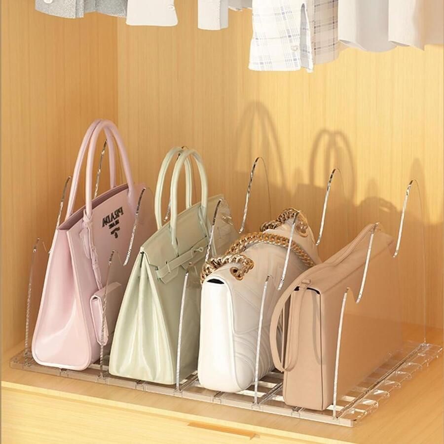 Kast Plank Separator Organizer Doorzichtige Kast Tas Opslag Verdelers Verstelbare Plank Verdeler Kast Organisatie Handtas Separators Portemonnee Organisatoren 5 Stuks