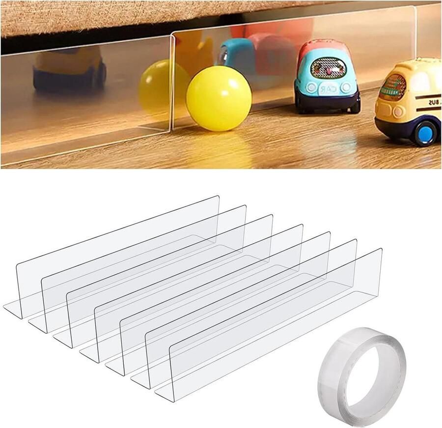 Doorzichtige PVC blokkers voor meubels 8 stuks speelgoed blokkers voor onder slaapbank plakband blokkeerbord speelgoed huisdieren stof kinderen