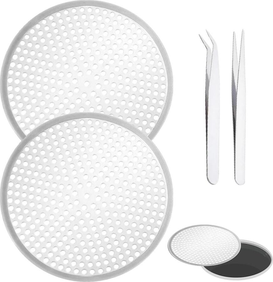 Douche Afvoer Protector Set 2 Stuks RVS Haarvangers met Pincet voor Badkamer en Keuken