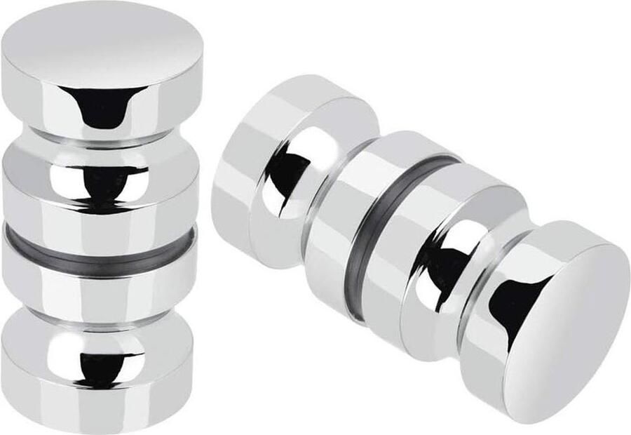 Douche deurknop 30 mm roestvrij staal dubbelzijdig glazen deurgreep knopgreep 2 stuks