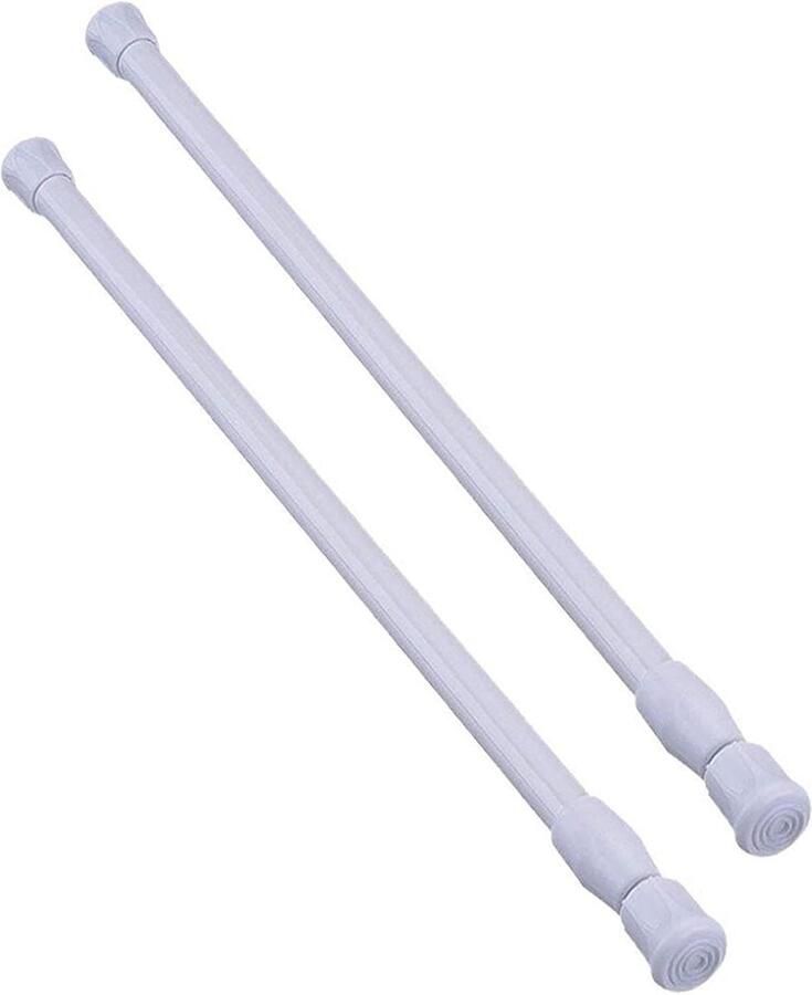 Douchegordijnstang Telescopische stang voor deurgordijnen Gordijnstang Douchestang 40-70 cm Verstelbare en intrekbare breedte Veerstang voor kast Geschikt voor keukenapparatuur kledingkasten kasten 2-pack