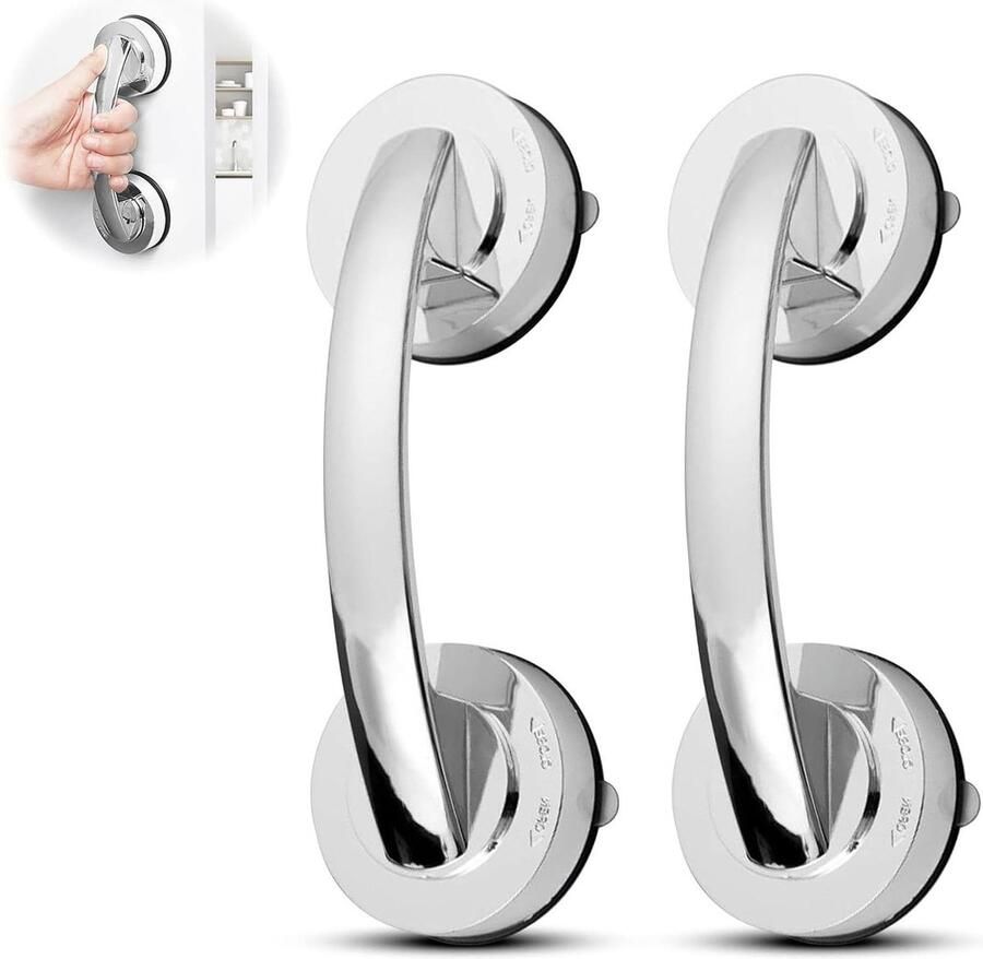 Douchegreep Badkamerzuignapgrepen Afneembaar Handvat Geen Boren Ramen Glazen Deur Dressoir 2 Stuks