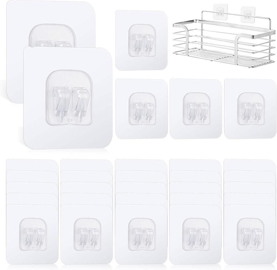 Douchehaak Rvs -30 Stuks- Handdoekhaak Douchewand Badkamer Haak Glazen Douchewand Haak Badkamer Accessoires-Plastic-Transparant Kapstok kledinghaken garderobehaken