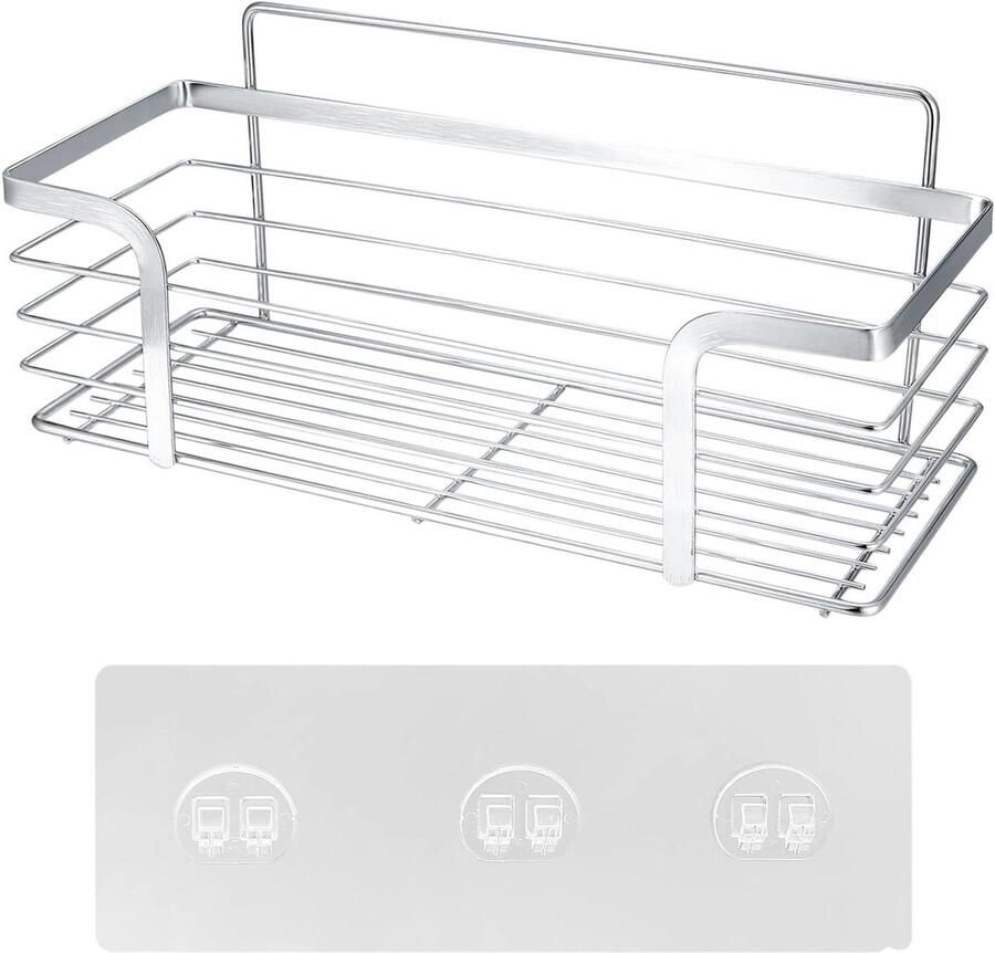 Douchemand zonder boren Zelfklevend en roestvrij staal Ideaal voor badkamer