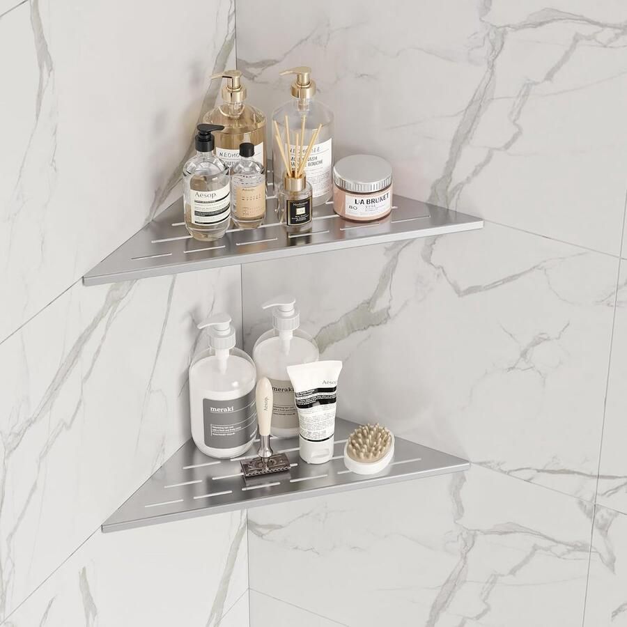 Doucheplank Hoekplank RVS Doucheplank Hoektegels Inbouw voor Badkamer Keuken 254 mm 2 stuks