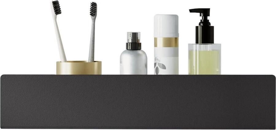 Doucheplank zwart 40 cm roestvrij staal badkamerorganizer voor badkamer en keuken smalle plank om op te hangen roestvrije douchemand badkamerplank