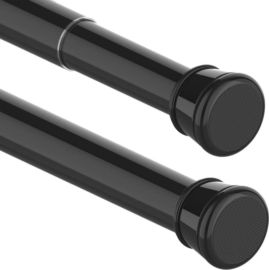 Gordijnroede 1 stuk zonder boren douchestang uittrekbare kledingstang voor ramen kledingkast badkamer 50-80 cm zwart (diameter 25 mm)