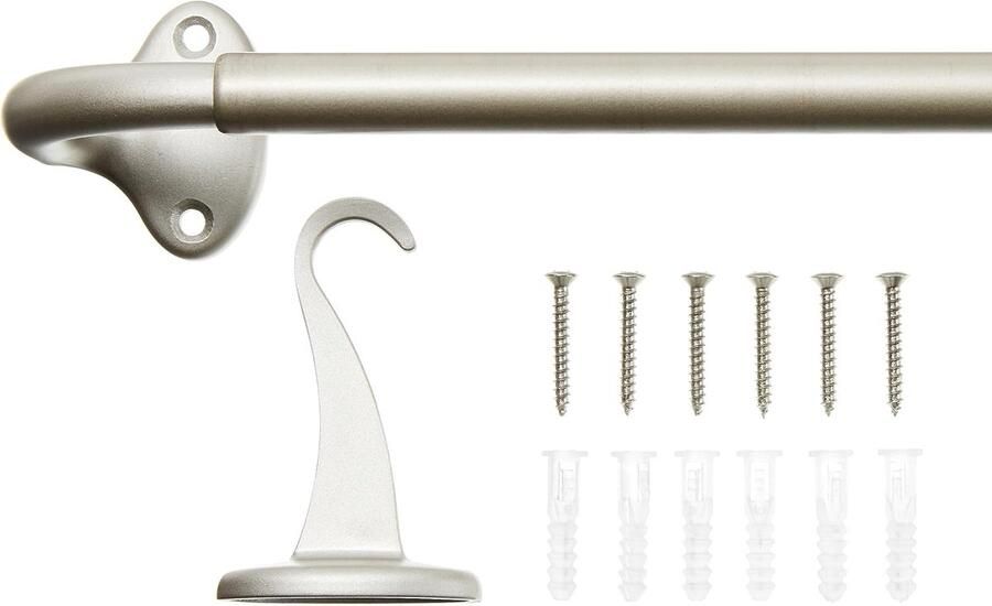 Douchestang 2 stuks voor douchegordijn spanstang kledingstang zonder boren voor kledingkast kasten doe-het-zelfprojecten 70-120 cm wit (diameter 25 mm)