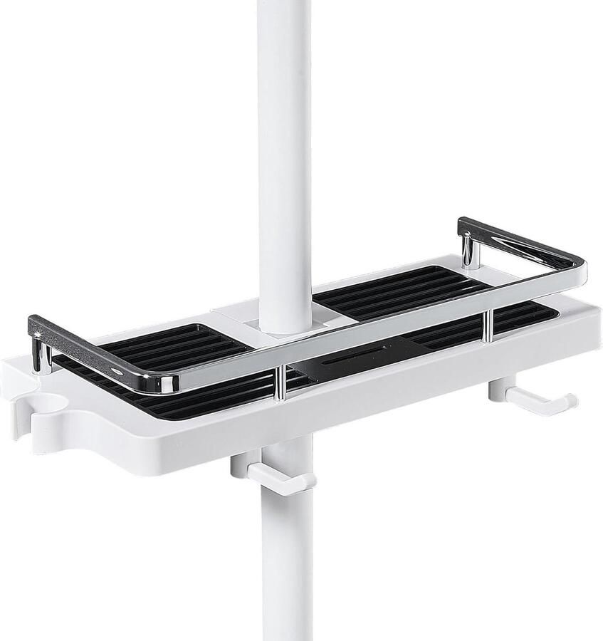 Douchestangen caddy opbergrek doucheplank ophangen zonder boren douchekop houders en douchemand 21-25 mm wit opbergrek