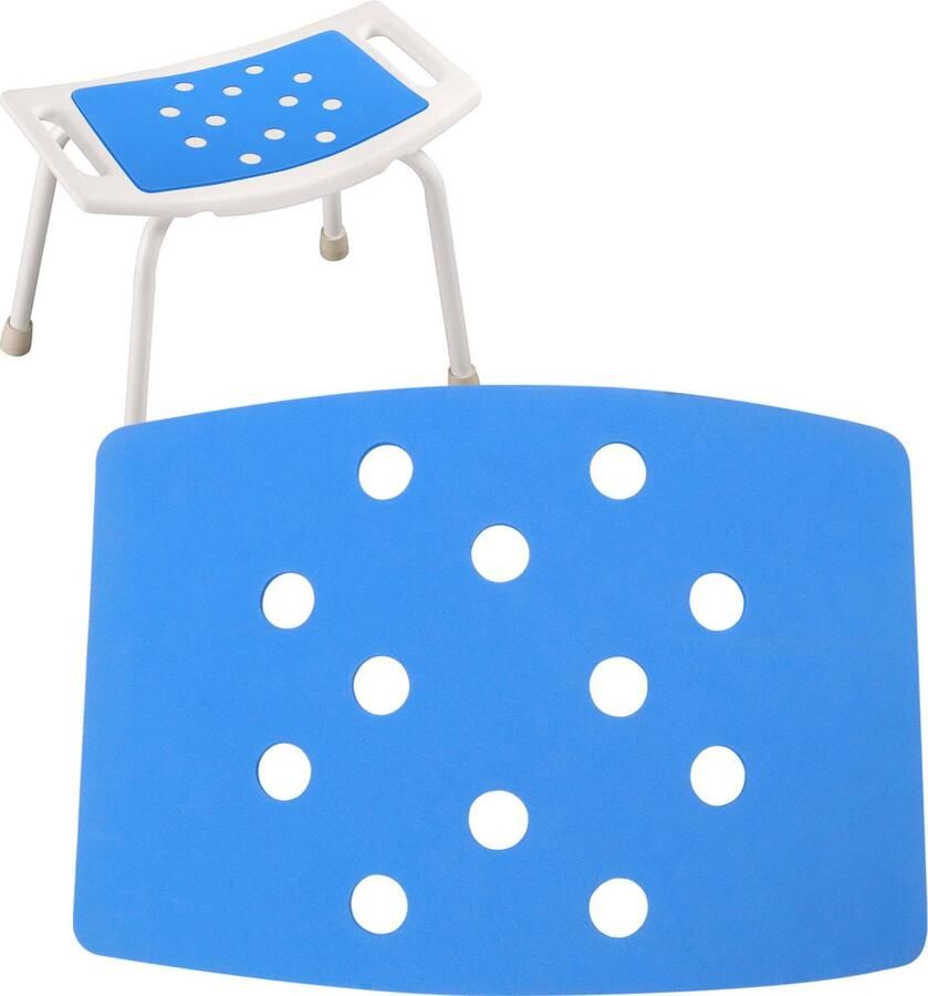 Douchestoelkussen 9 x 14 inch badzitkussen antislip badovertrekbankje klevende waterdichte zachte schuimrubberen badstoel gevoerde douchekruk zitmat voor ouderen (geen kruk alleen kussen)