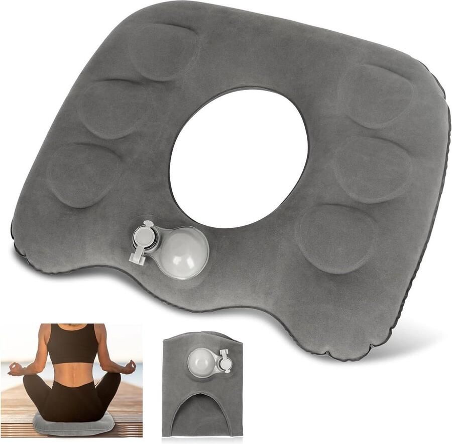 Doughnut Cushion Seat Ring for Hemorrhoids Coccyx Pain Sciatica Inflatable and Quick Inflation for Office Chair Car Wheelchair