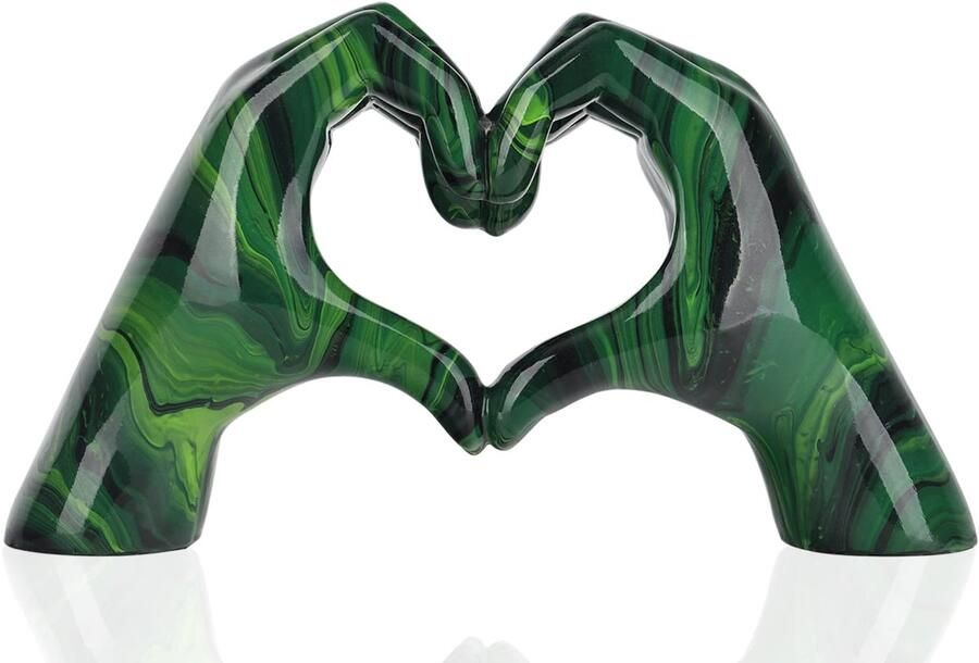 DOVDOV Groene gebarenbeelden en sculpturen groene kamerdecoratie-esthetiek moderne liefde decoratieve beelden voor salontafels woonkamer slaapkamer boekenplank kantoor kamer decoratie beeldjes