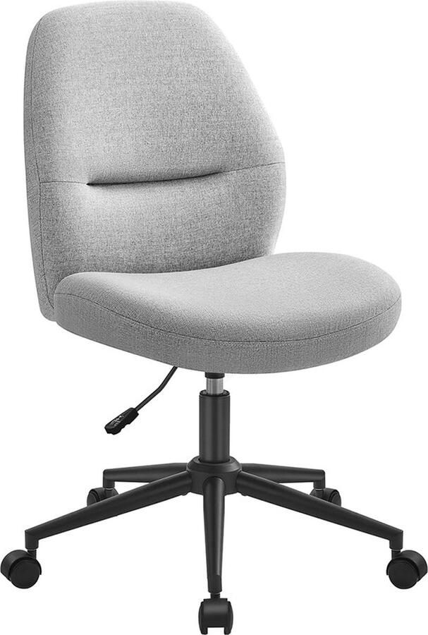 Rootz Living Rootz Dove Grey Bureaustoel Stalen onderstel Katoen-linnenmix Ergonomische zitting 59cm x 62cm x (86 5-94 5)cm