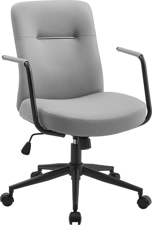 Rootz Living Rootz Dove Grijze Bureaustoel Ergonomische stoel Gewatteerde stoelen Verstelbare hoogte Stalen frame 60cm x 60cm x 93cm tot 103cm