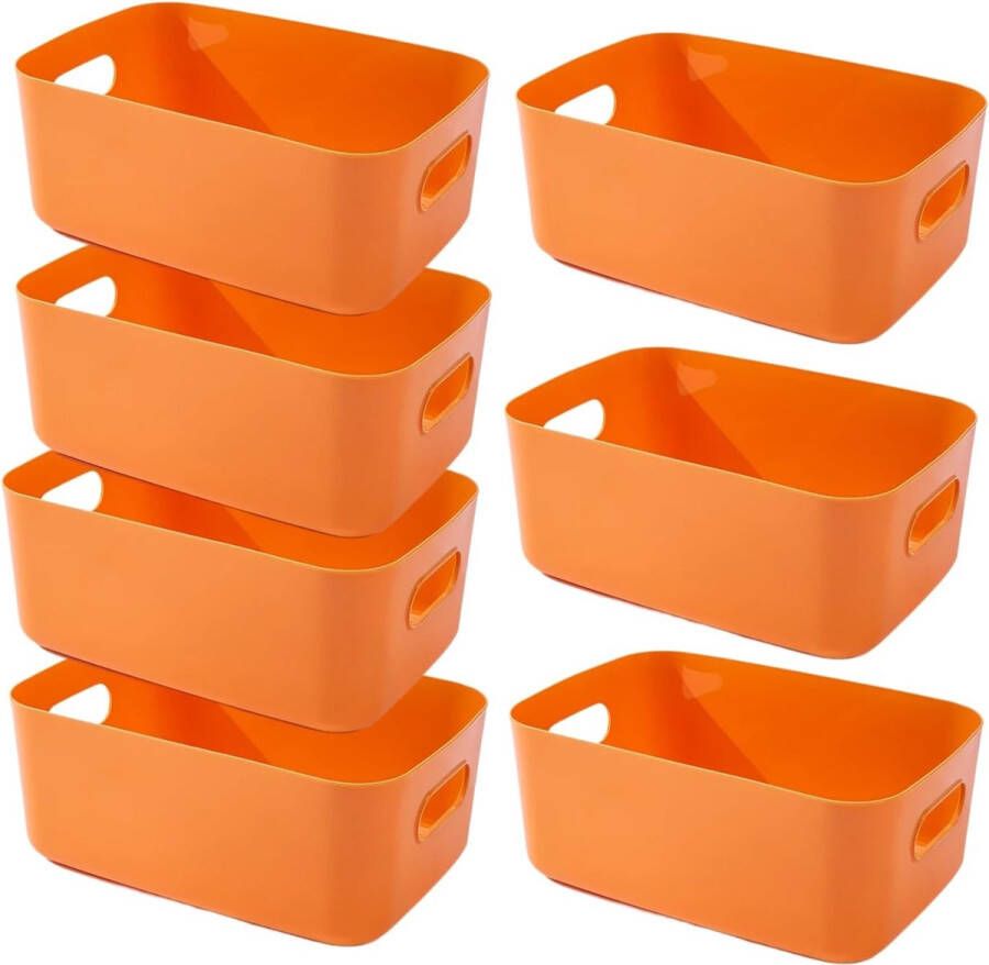 Dozenopslag opbergdoos organizerbox organizerboxen mandopslag badkameropslag en organisatie keuken multifunctionele organizerboxen (20 x 15 x 7 cm 7 oranje)