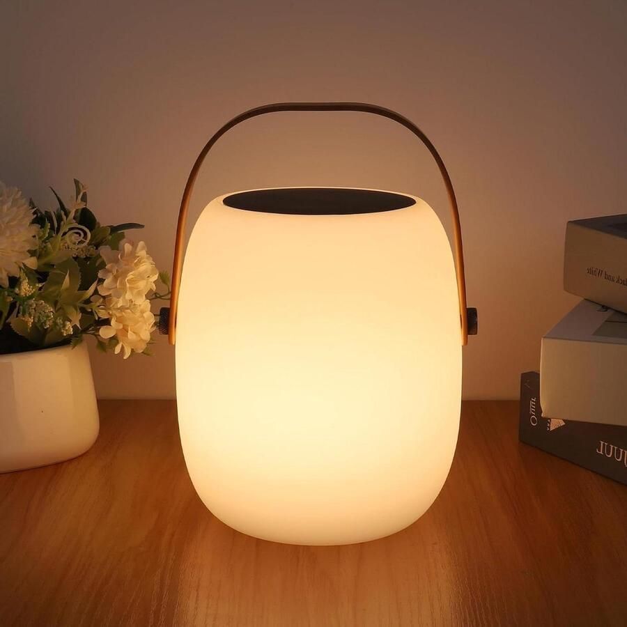 Draadloos oplaadbare tafellamp op zonne-energie en USB LED-accu RGB-kleurverandering waterdicht IP54 met afstandsbediening