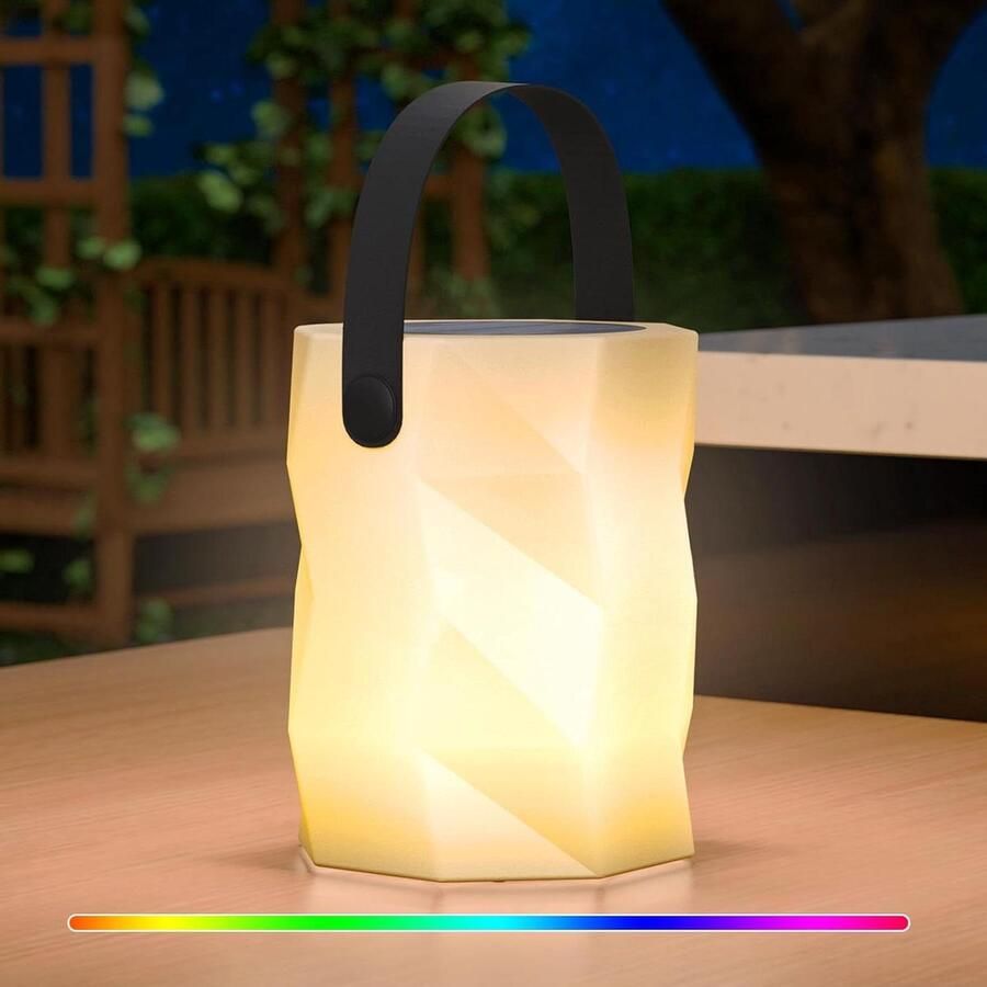 Draadloze dimbare RGB-led tafellamp op zonne-energie met afstandsbediening draagbare tafellamp IP44 waterdicht voor camping en tuin