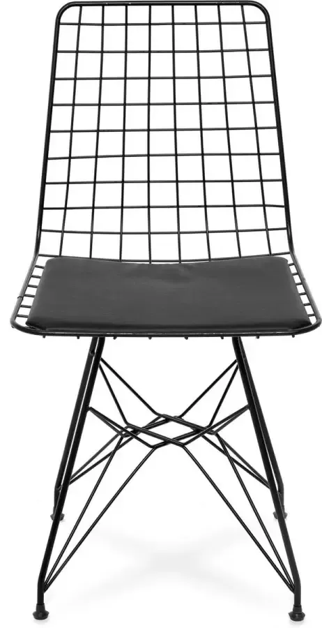 Draadstoel eetkamerstoel zwart metaal 83x44x42 designstoel staal wire chair stoel metalen stoel eetkamer