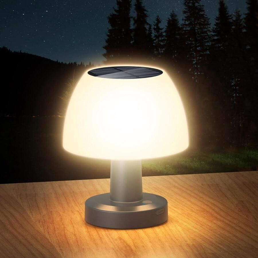 Draagbare draadloze waterdichte tafellamp op zonne-energie voor buiten IP54 solarverlichting voor terras tuin slaapkamer woonkamer